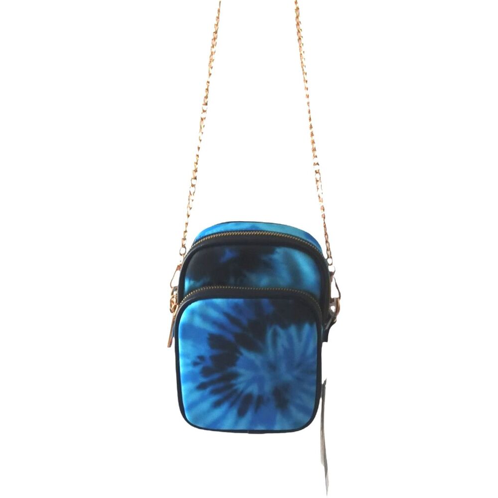 NWT Like Dreams Blue Spiral Tie Dye Crossbody Bag